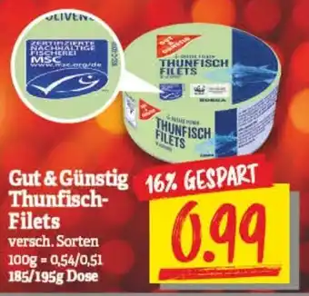 NP Discount Gut & Günstig Thunfisch Filets 185/195g Dose Angebot