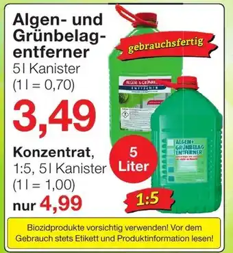 Jawoll Algen und Grünbelagentferner 5 L Angebot