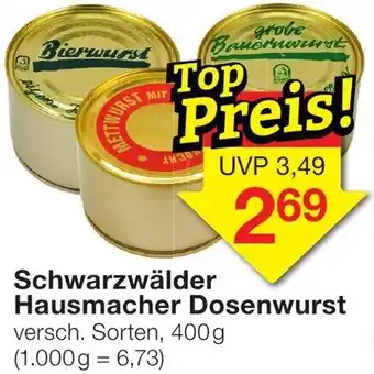 Jawoll Schwarzwälder Hausmacher Dosenwurst 400g Angebot