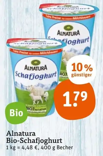 tegut Alnatura Bio Schafjoghurt 400g Becher Angebot