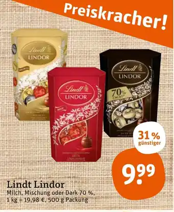 tegut Lindt Lindor 500g Packung Angebot