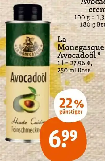 tegut La Monegasque Avocadoöl 250ml Dose Angebot