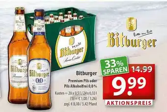 Getränkeland Bitburger Premium Pils Oder Pils Alkoholfrei 0.0% Angebot