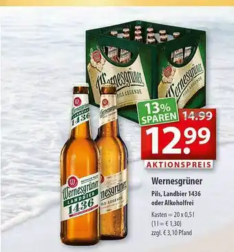 Getränkeland Wernesgrüner Pils Landbier 1436 Oder Alkoholfrei Angebot