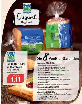 Feneberg Bio Butter Oder Vollkorntoast Angebot