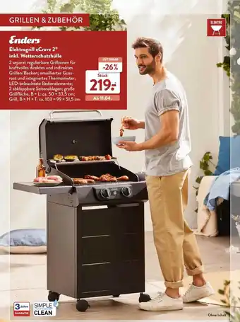 Aldi Nord Enders Eletrogrill „crave 2” Inkl. Wetterschutshülle Angebot