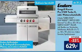 Aldi Nord Enders Gasgrill Kansas Pro 3 Sik Turbo Ii Inkl. Wetterschutzhülle Angebot