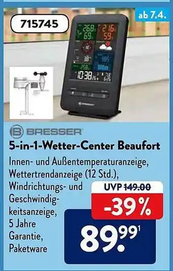 Aldi Süd Bresser 5-in-1-wetter-center Beaufort Angebot