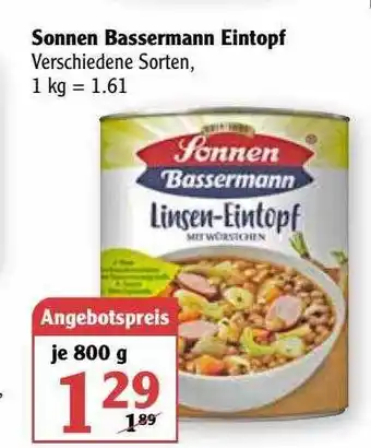 Globus Sonnen Bassermann Eintopf Verschiedene Sorten Angebot