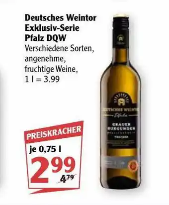 Globus Deutsches Weintor Exklusiv-serie Pfalz Dqw Verschiedene Sorten Angebot