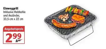 Globus Einweggrill Angebot