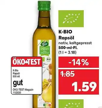 Kaufland K-bio Rapsöl Angebot