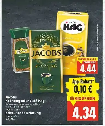 E-Center Jacobs Krönung Oder Café Hag Oder Jacobs Krönung Angebot