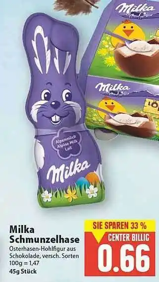 E-Center Milka Schmunzelhase Angebot