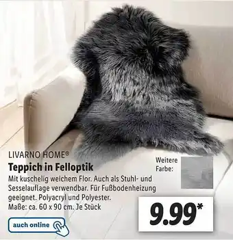 Lidl Livarno Home Teppich In Felloptik Angebot