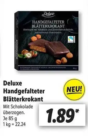 Lidl Deluxe Handgfalteter Blätterkrokant Angebot