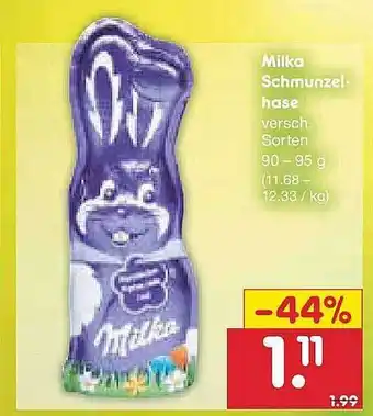 Netto Marken-Discount Milka Schmunzelhase Angebot