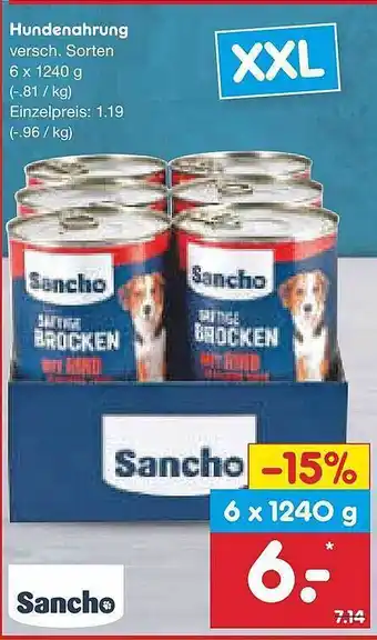 Netto Marken-Discount Hundenahrung Sancho Angebot