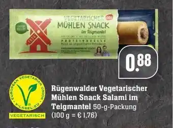 Scheck-in-Center Rügenwalder Vegetarischer Mühlen Snack Salami Im Teigmantel Angebot