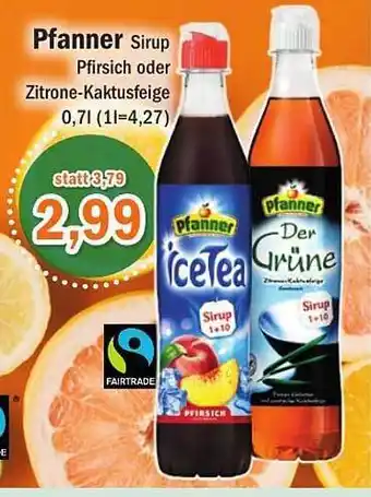 Aktiv Irma Pfanner Sirup Pfirsich Oder Zitrone-kaktusfeige Angebot