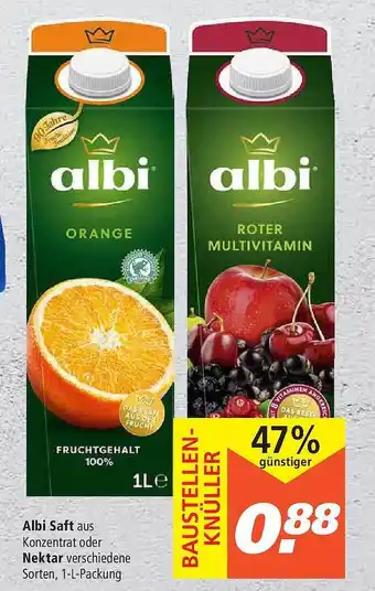 Marktkauf Albi Saft Aus Konzentrat Oder Nektar Verschiedene Sorten Angebot