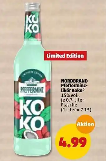 PENNY Nordbrand Pfefferminzlikör Koko Angebot