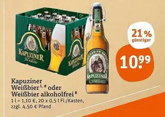 tegut Kapuziner Weißbier Oder Weißbier Alkoholfrei Angebot