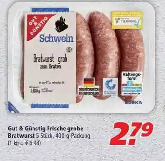 Marktkauf Gut & Günstig Frische Grobe Bratwurst Angebot