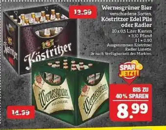 Marktkauf Wernesgrüner Bier Köstritzer Edel Pils Oder Radler Angebot