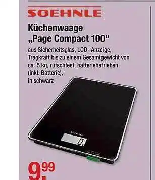 V Markt Soehnle Küchenwaage „Page Compact 100” Angebot