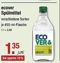 V Markt Ecover Spülmittel 450ml Angebot