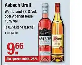 V Markt Asbach Uralt Weinbrand oder Aperitif Rose 0,7L Angebot