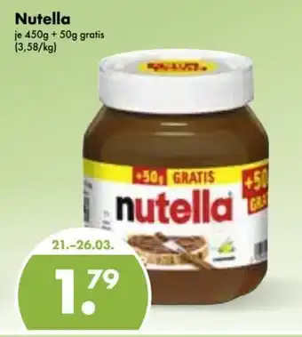 Trink und Spare Nutella 450g+50g gratis Angebot