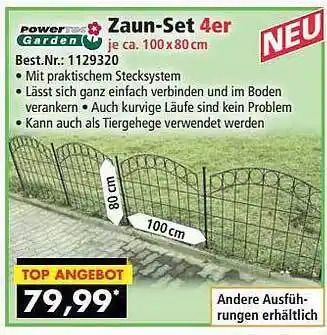 Norma24 Zaun-set 4er Power Garden Angebot