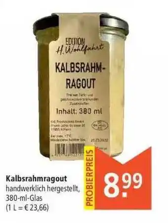 Marktkauf Kalbsrahmragout Edition H Wohlfahrt Angebot