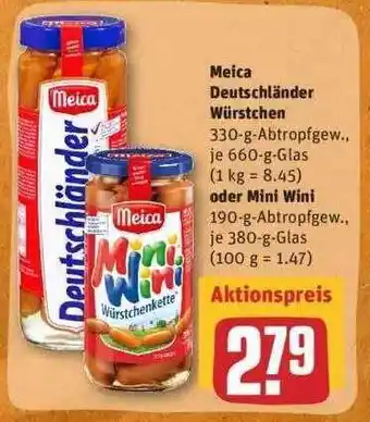 REWE Meica Deutschländer Würstchen Oder Mini Wini Angebot