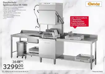 Selgros Durchschub-spülmaschine Ds 1003 Bartscher Angebot