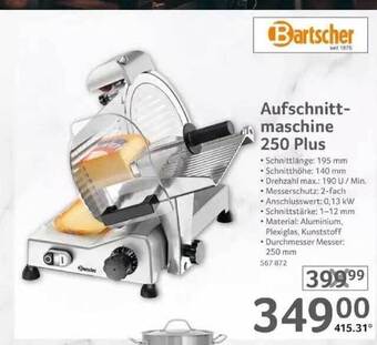 Selgros Aufschnitt-maschine 250 Plus Bartscher Angebot