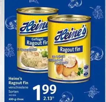 Selgros Heine's Ragout Fin Angebot