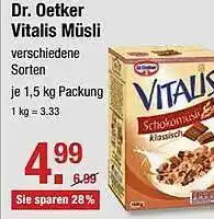 V Markt Dr Oetker Vitalis Müsli 1,5kg Angebot