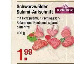 V Markt Kramer Schwarzwälder Salami Aufschnitt 100g Angebot