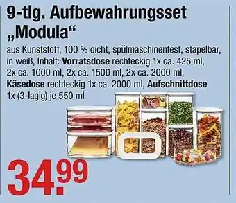 V Markt 9-tlg Aufbewahrungsset „Modula” Angebot