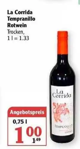 Globus La Corrida Tempranillo Rotwein Angebot