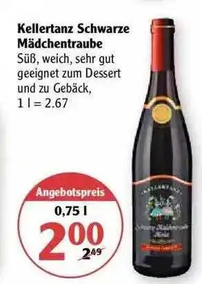 Globus Kellertanz Schwarze Mädchentraube Angebot