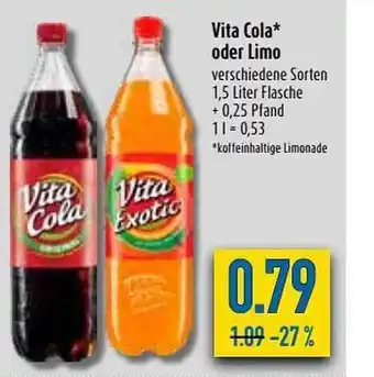 diska Vita Cola Oder Limo 1,5L Angebot