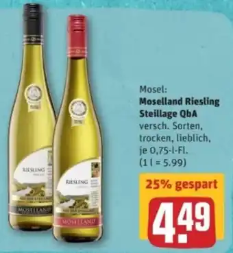 REWE Center Moselland Riesling Steillage QbA 0,75L Angebot