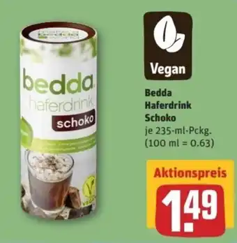 REWE Center Bedda Haferdrink Schoko 235ml Pckg. Angebot