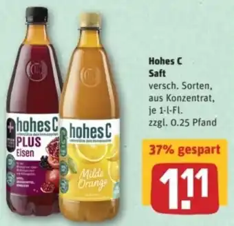 REWE Center Hohes C Saft 1L Angebot