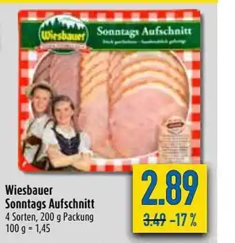 diska Wiesbauer Sonntags Aufschnitt 200g Angebot