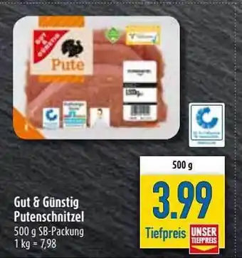 diska Gut & Günstig Putenschnitzel 500g Angebot